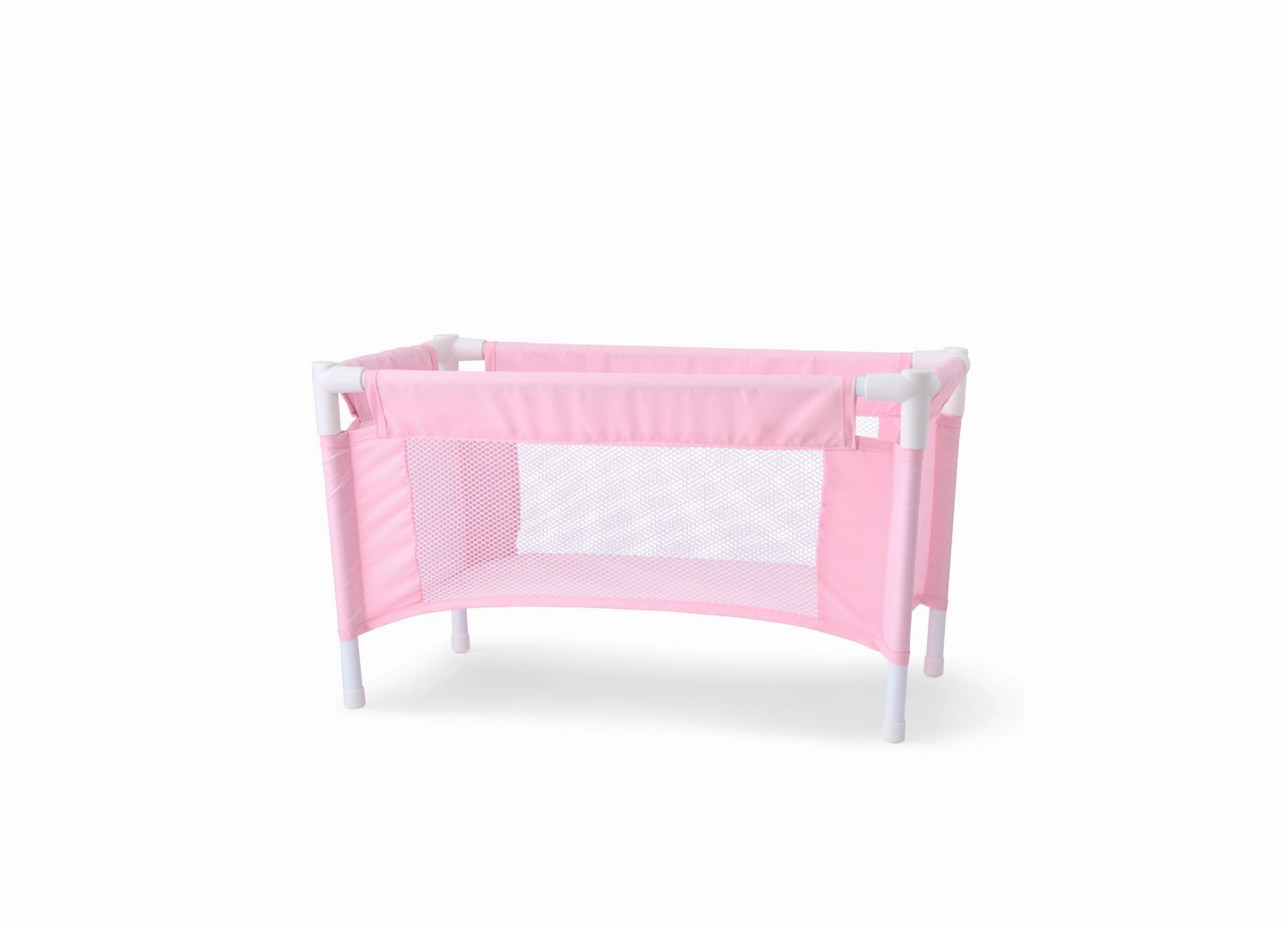 Journey Girls Pastel Pink Baby Doll Crib Playset
