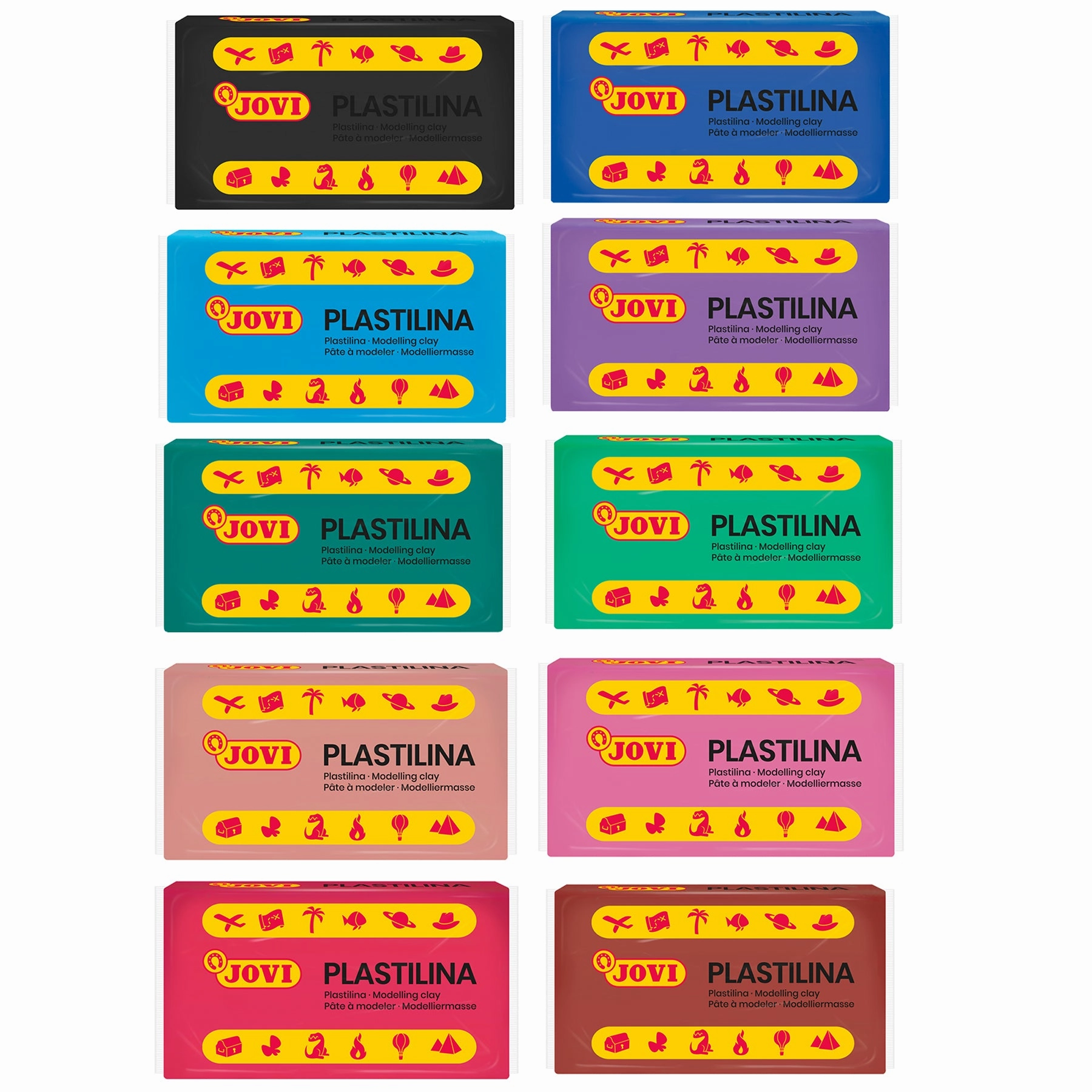 JOVI Plastilina Vegetable-Based Modeling Clay, 30 Bars - Assorted Colors