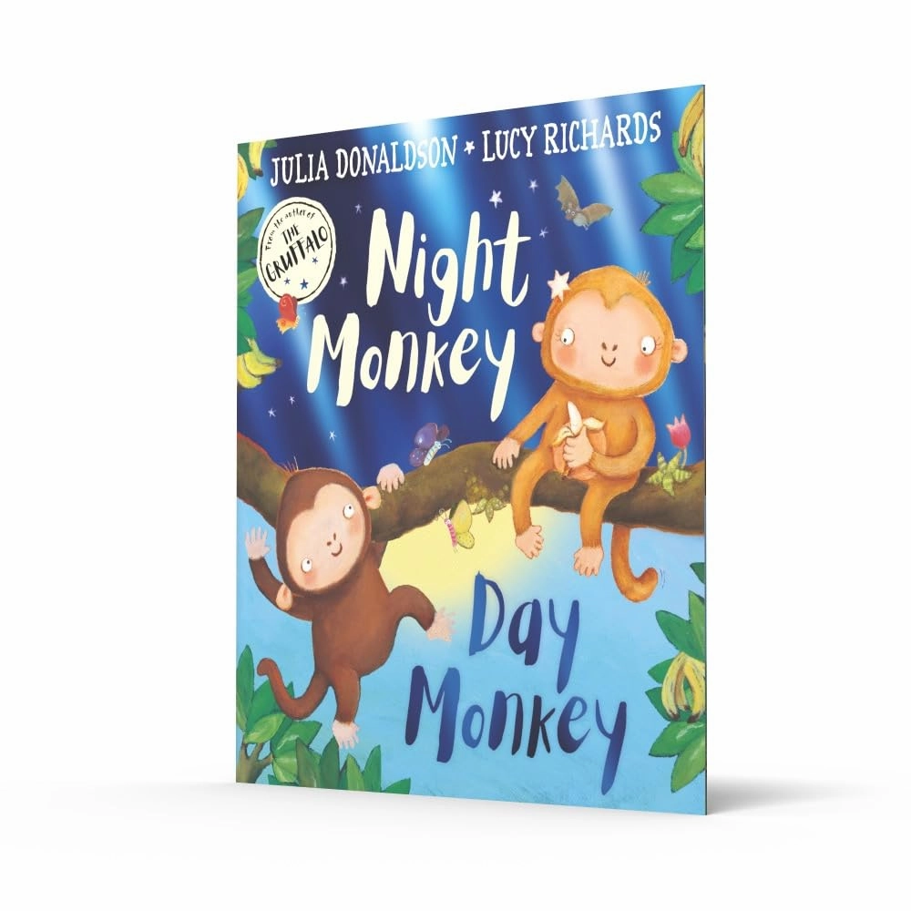 Julia Donaldson Night Monkey, Day Monkey Picture Book for ages 18 months
