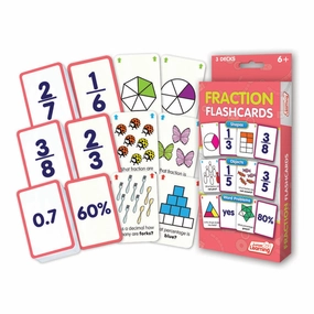 Junior Learning Fraction Flashcards Set - Educational Math Game for Ages 6-9 