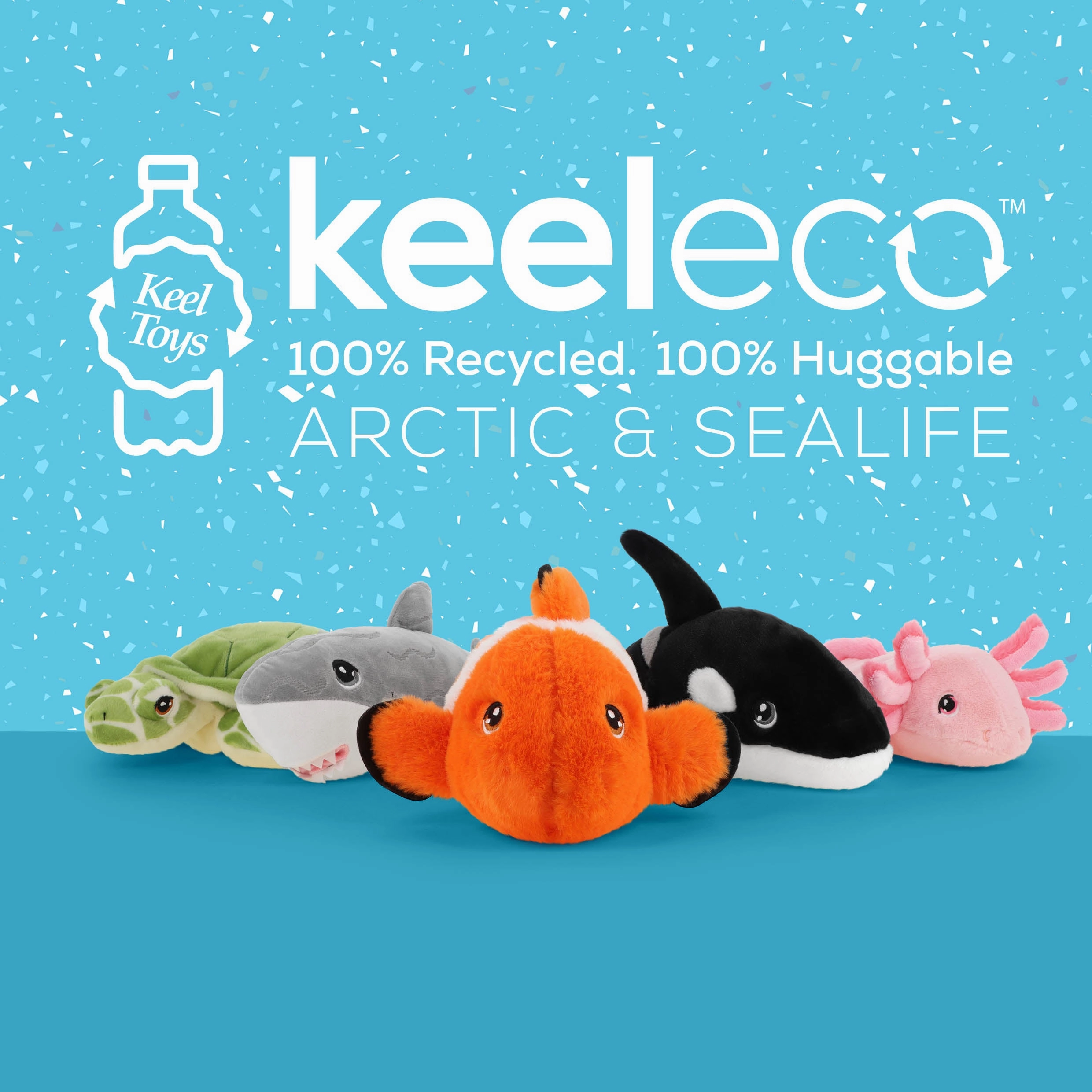 Keeleco 25cm Orca Sealife Animal Recycled Soft Toy Suitable from Birth