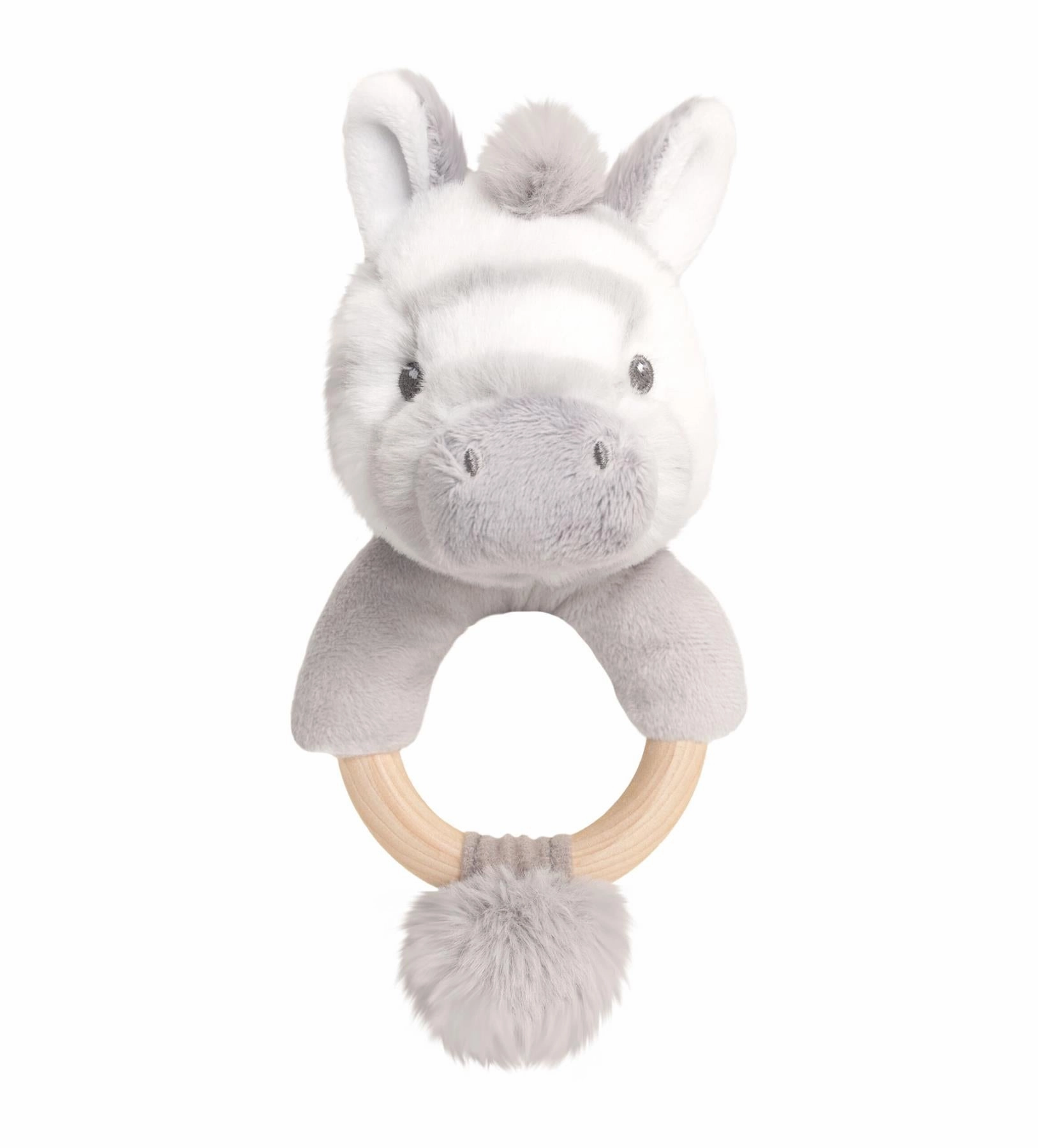 Keeleco Baby 14cm Cuddle Zebra Ring Rattle Soft Toy for Babies and Up