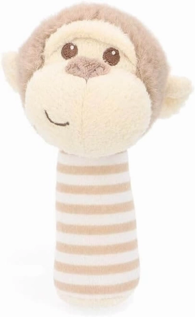 Keeleco Baby 14cm Marcel Monkey Soft Stick Rattle Suitable from Birth