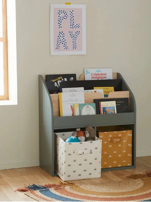 Kiddies Kingdom Storage unit with 2 cubbyholes   bookcase school Organisers For Ages 3 and Above