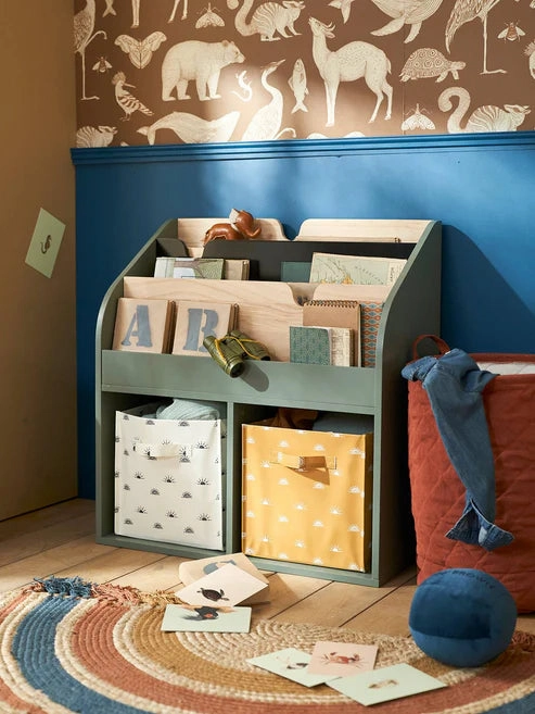 Kiddies Kingdom Storage unit with 2 cubbyholes   bookcase school Organisers For Ages 3 and Above