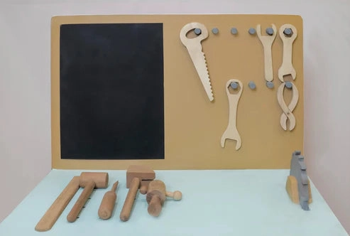 Kiddies Kingdom Tool Bench - Warm Grey Imaginative Play For Beginners