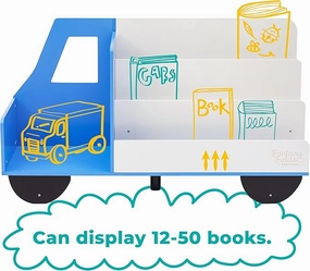 Kiddies Kingdom Truck wooden display bookshelf Organisers For Ages 3 and Above