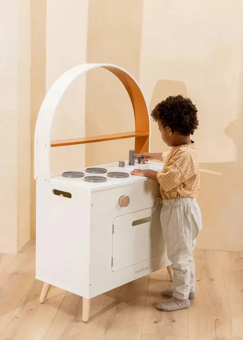 Kiddies Kingdom Wooden Play Kitchen Imaginative Play For Ages 3 and Above