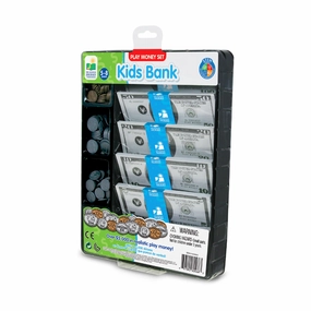 Kids Bank Ultimate Play Money Set - Realistic Toy Cash and Coins