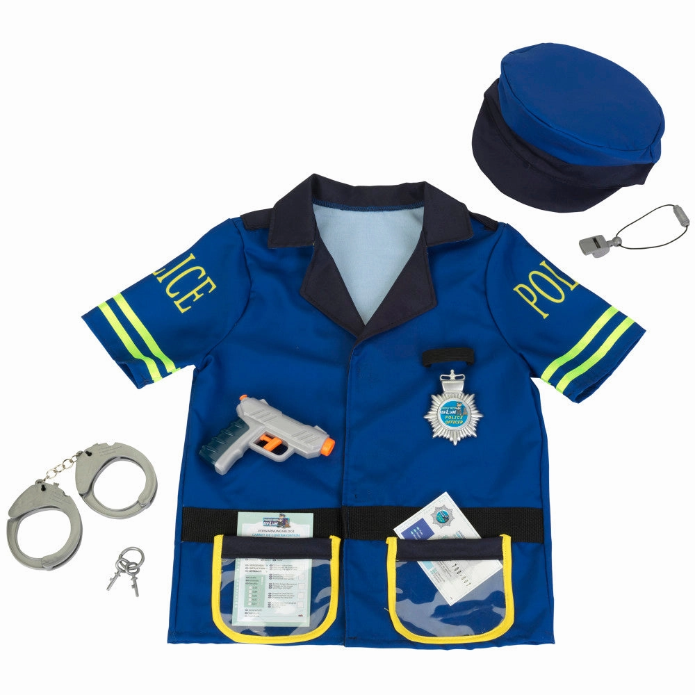 Klein 7pc PRO Police Costume Set - Blue & Yellow - Kids Ages 3 