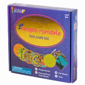 Kulture Khazana Rangoli Mandala Foil Craft Kit - DIY Shiny Designs, Ages 4 