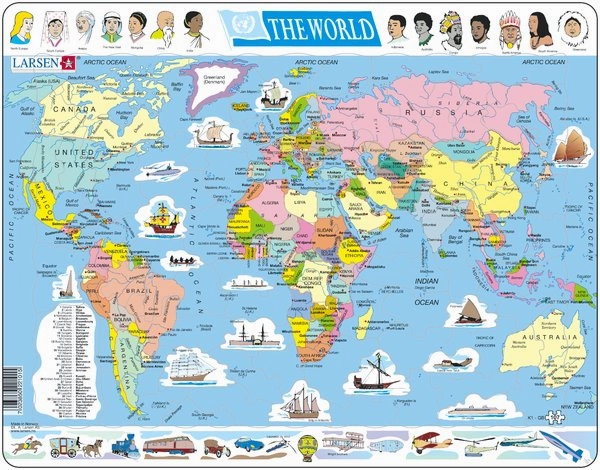 Larsen Political Map Of The World Frame Tray Puzzle