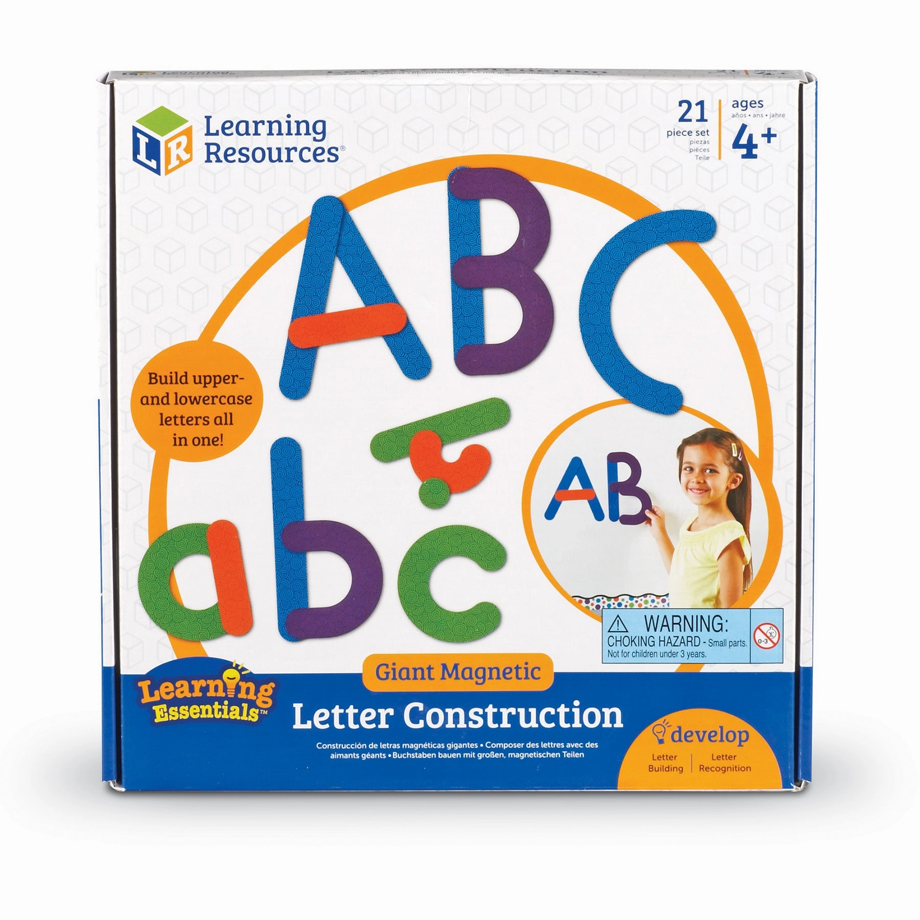 Learning Resources Giant Magnetic Letter Construction - 21-Piece Educational Set