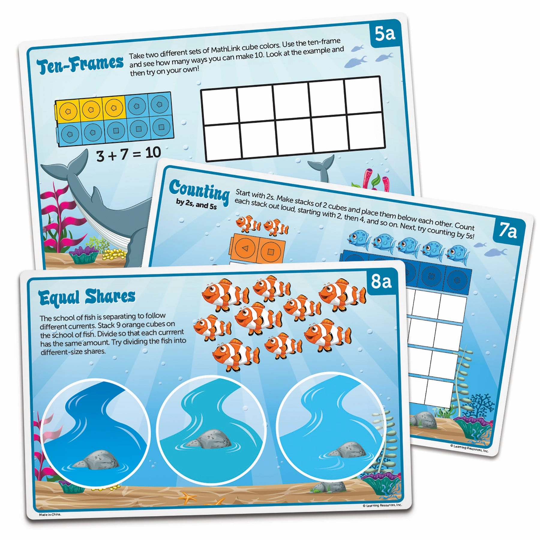 Learning Resources Mathlink Cubes - Sea Adventures - Kindergarten Math Activity Set