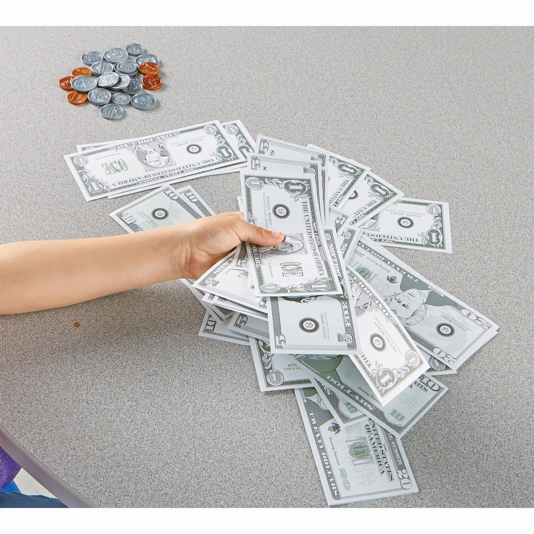Learning Resources Pretend and Play Money - 300 Pieces of Play Bills and Coins