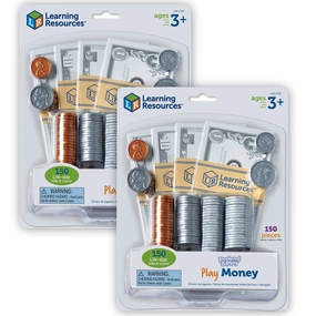Learning Resources Pretend and Play Money - 300 Pieces of Play Bills and Coins