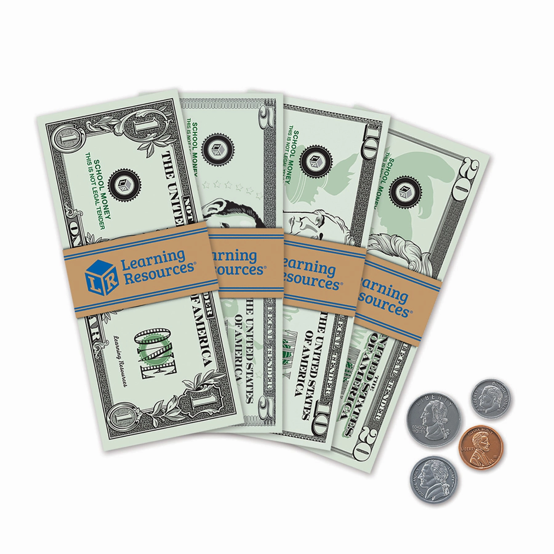 Learning Resources Pretend and Play Money - 300 Pieces of Play Bills and Coins