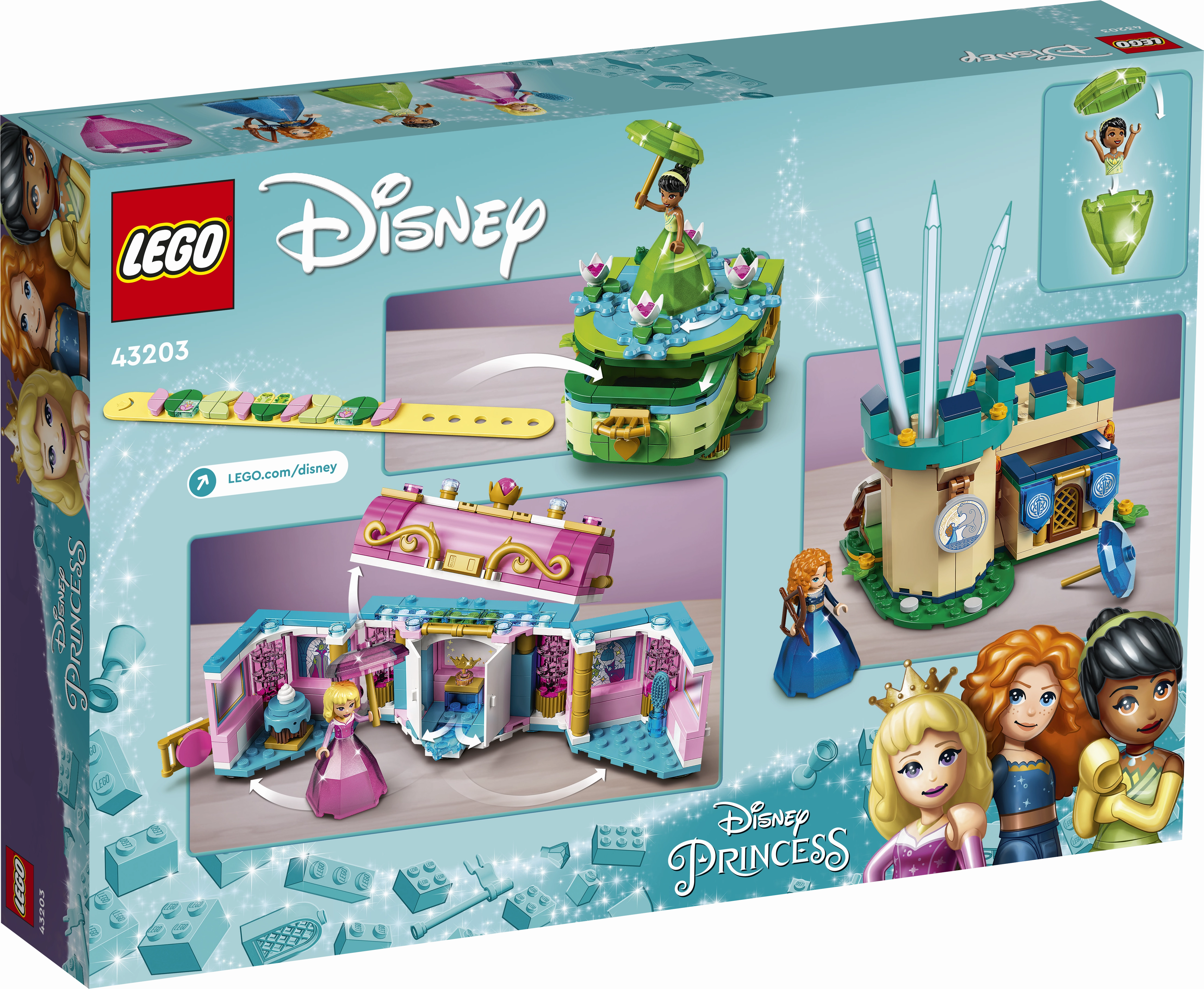 LEGO 43203 Disney Princess Aurora, Merid And Tiana's Enchanted Creations