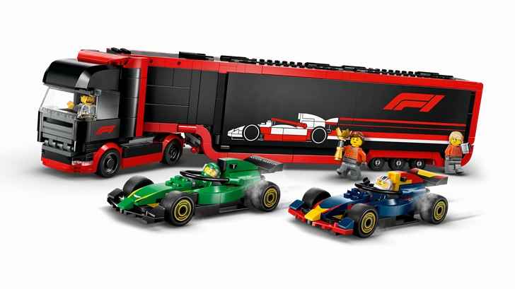 LEGO 60445 City F1 Truck with RB20 & AMR24 F1 Cars