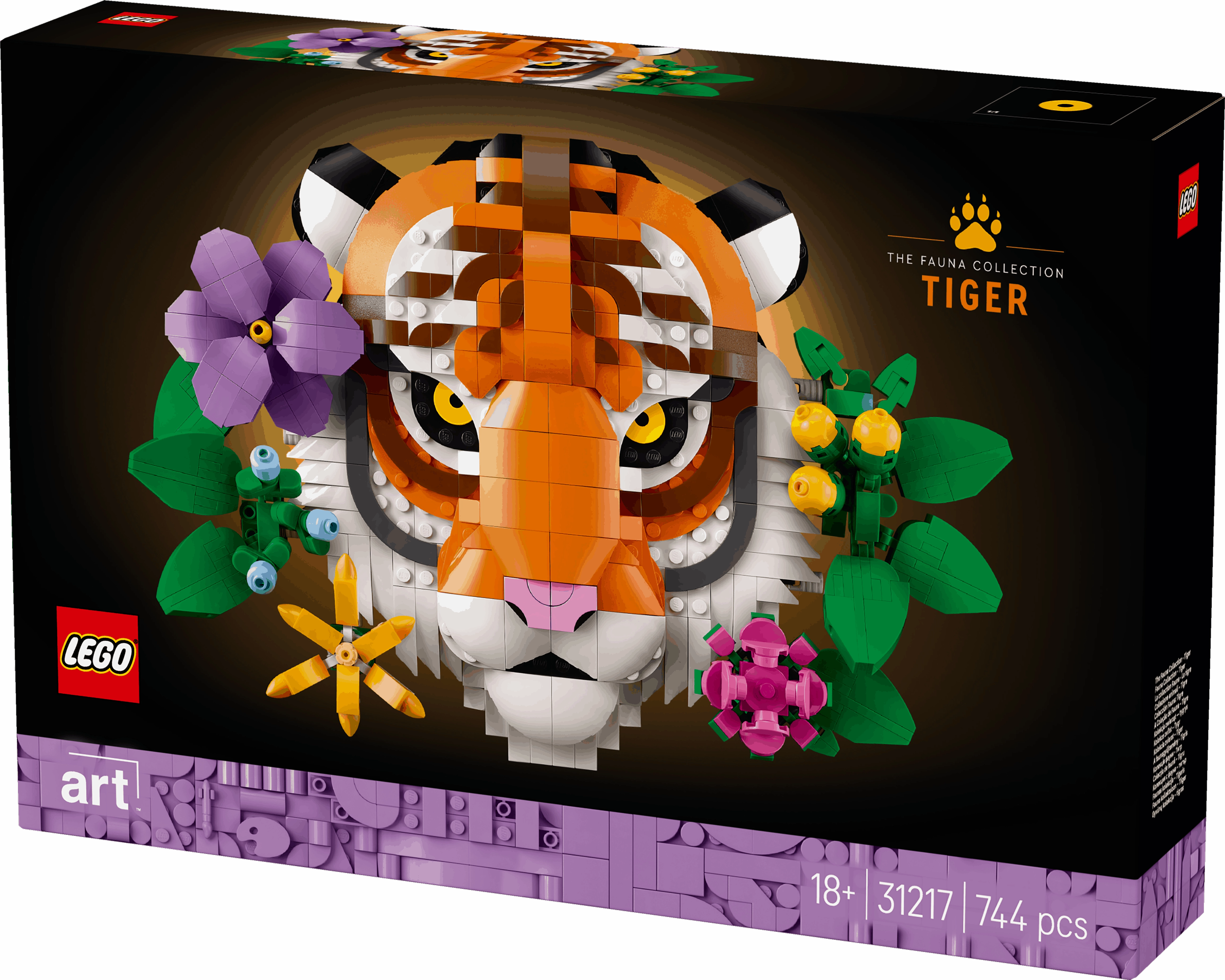 Lego Art 31217 The Fauna Collection - Tiger 3D Wall Art for Ages 18 
