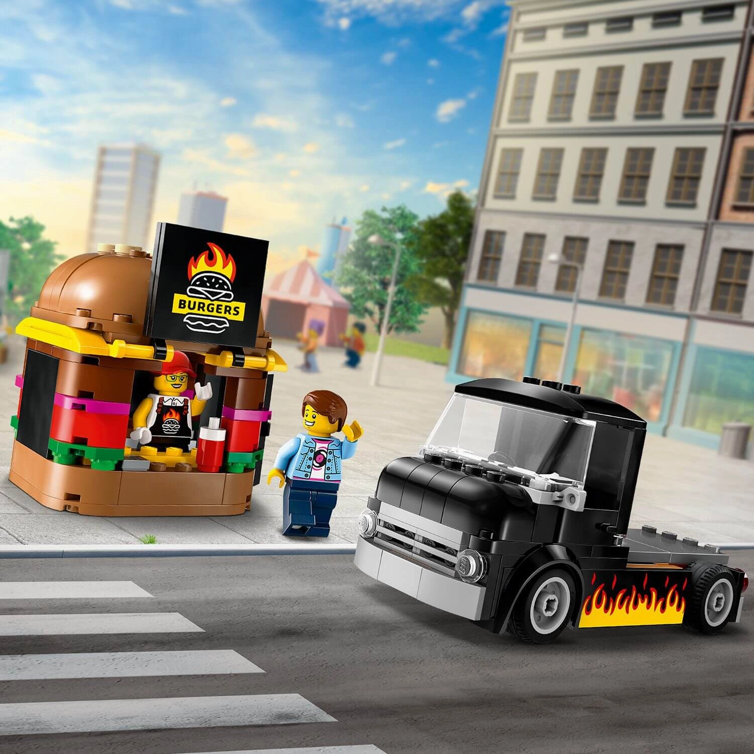 Lego City 60404 Burger Truck Buildable Toy Playset for Ages 5 and Up