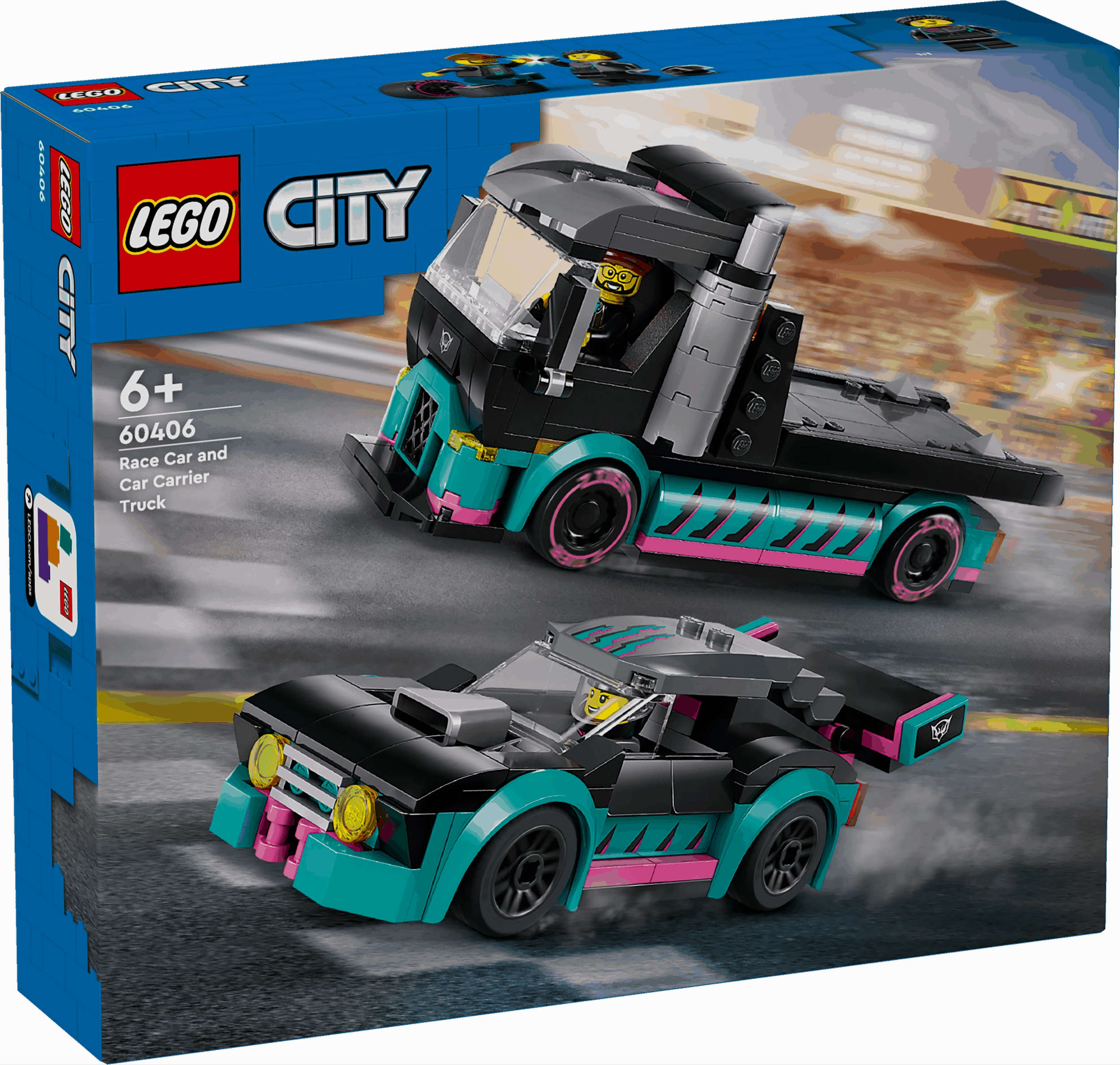 Lego City 60406 Race Car & Car Carrier Truck Playset for Ages 6 and Up