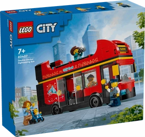 Lego City 60407 Red Double-Decker Sightseeing Bus Playset for Ages 7 