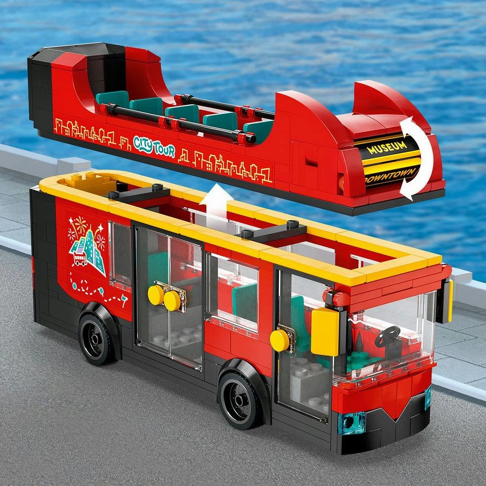 Lego City 60407 Red Double-Decker Sightseeing Bus Playset for Ages 7 