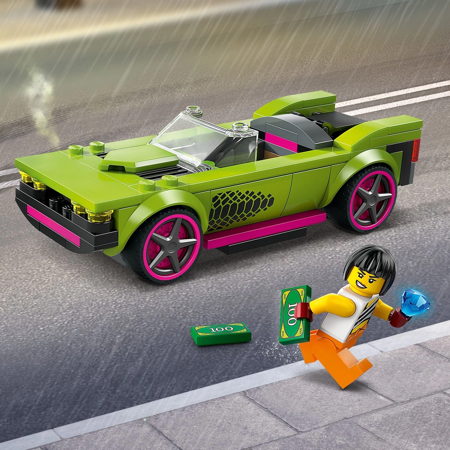 Lego City 60415 Police Car & Muscle Car Chase Playset for Ages 6 & Up