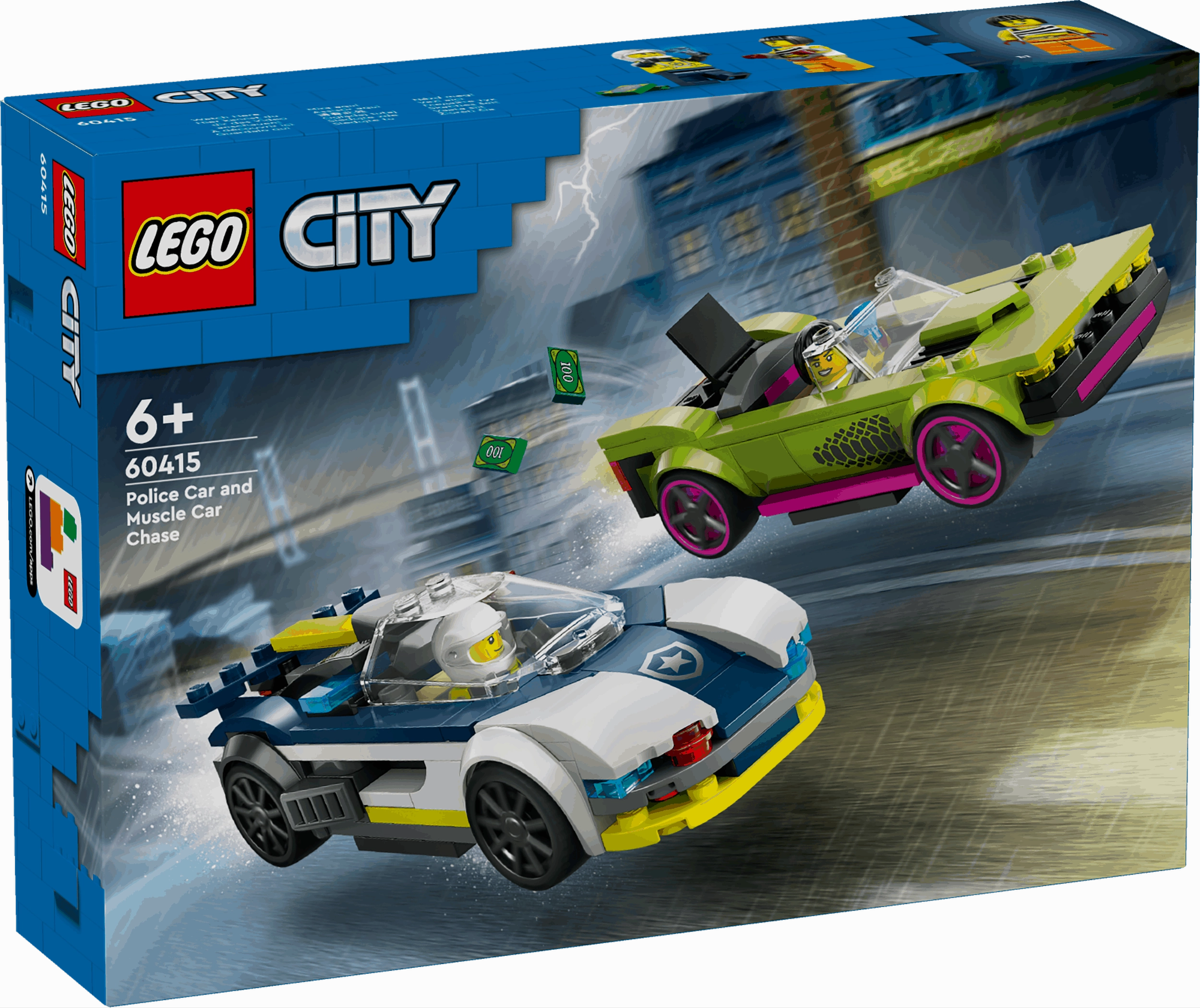 Lego City 60415 Police Car & Muscle Car Chase Playset for Ages 6 & Up