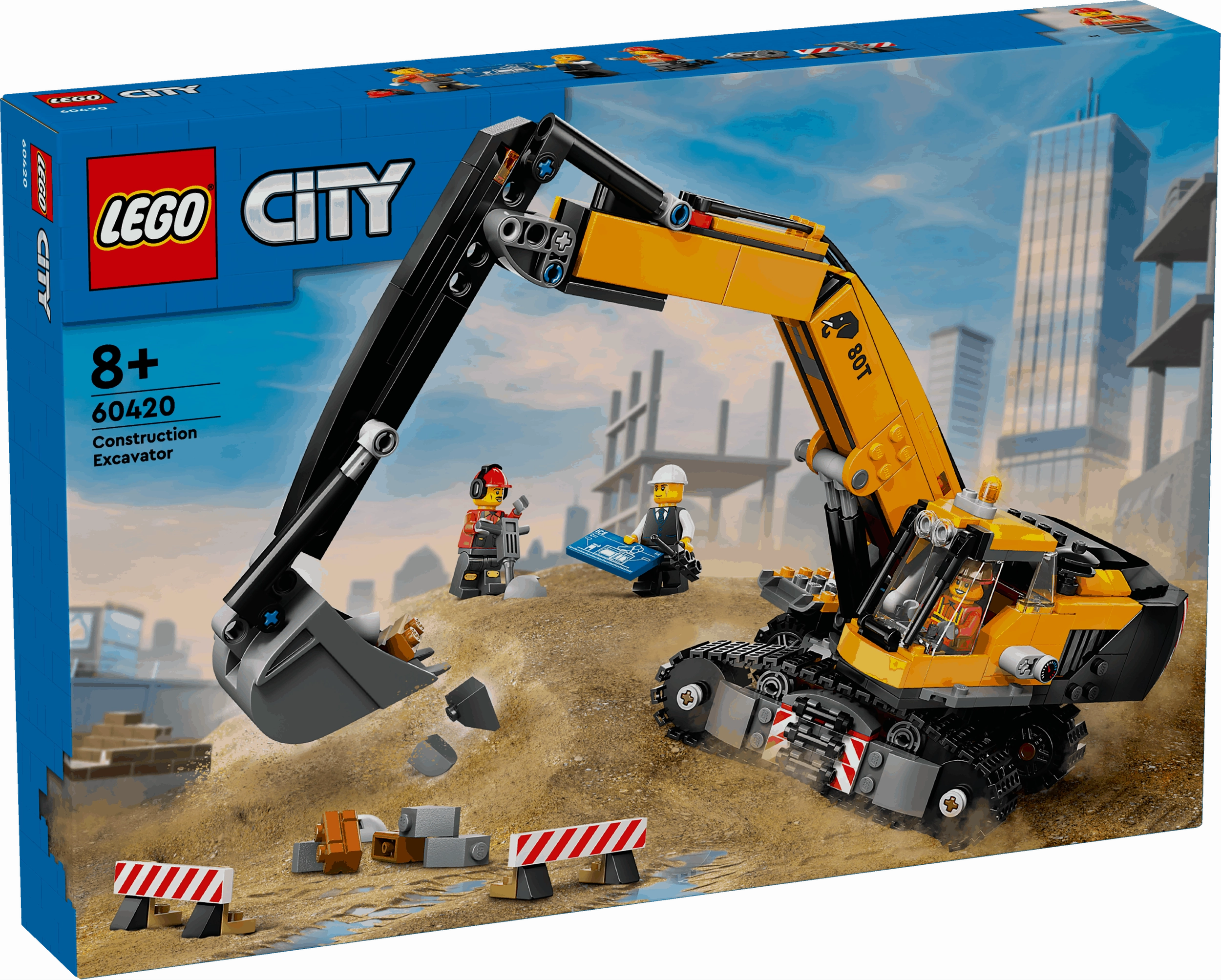 Lego City 60420 Yellow Construction Excavator Playset for Ages 8 & Up