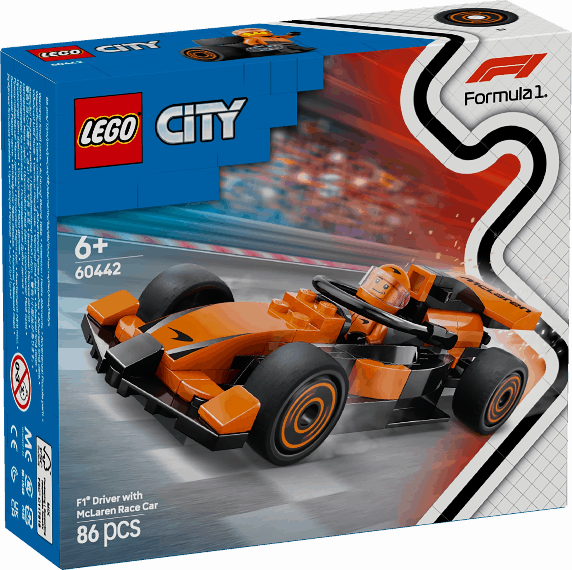 Lego City 60442 F1 Driver with McLaren Race Car Playset for Age 6 & Up