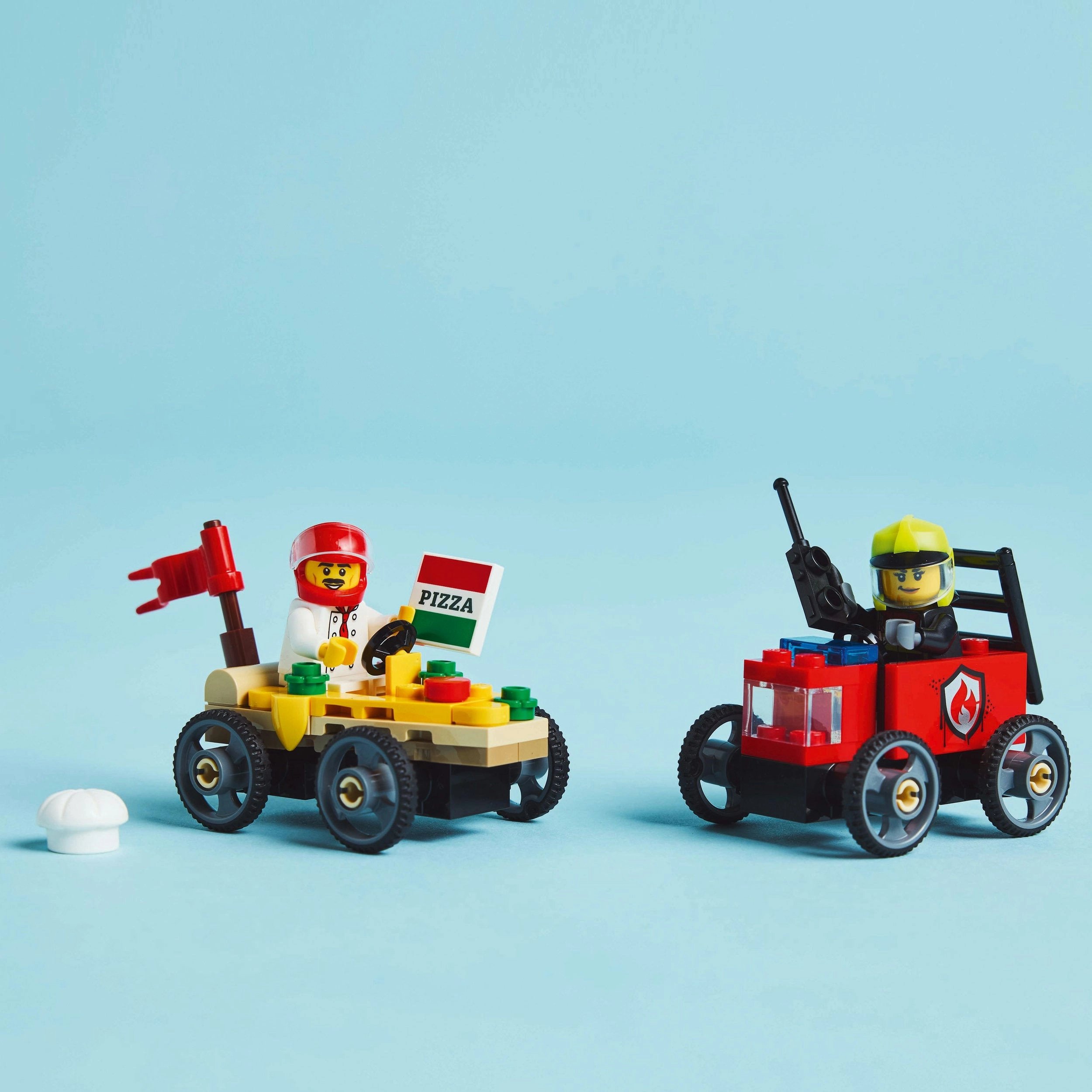Lego City 60458 Pizza Vs. Fire Truck Race Car Pack for Ages 5 and Up
