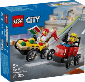 Lego City 60458 Pizza Vs. Fire Truck Race Car Pack for Ages 5 and Up