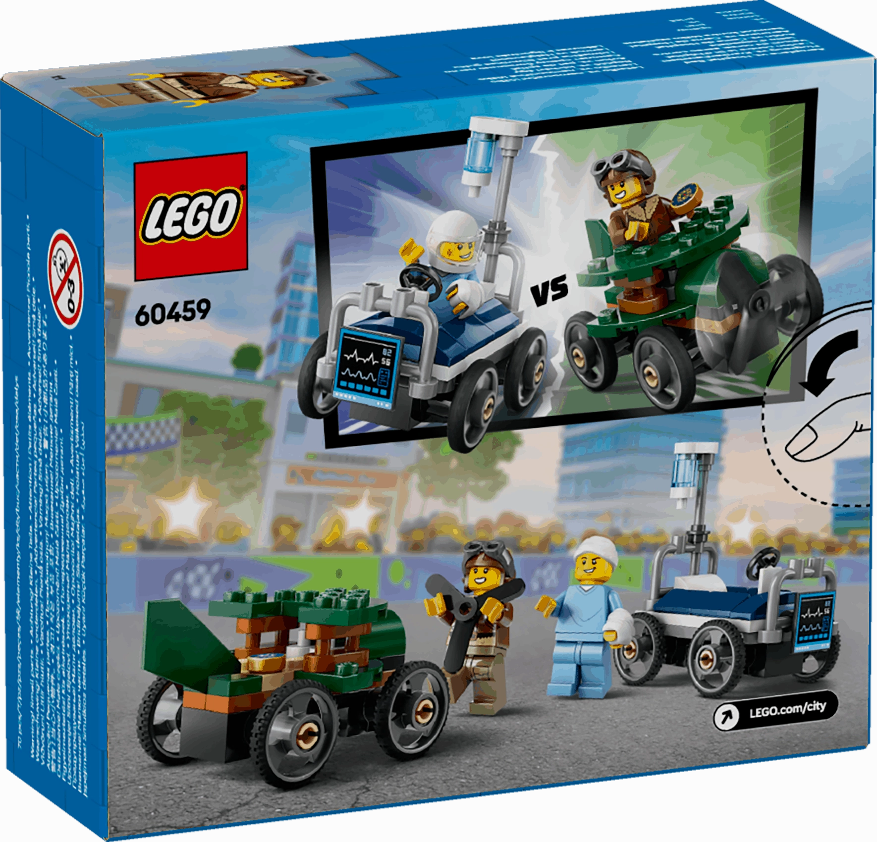 Lego City 60459 Airplane Vs. Hospital Bed Race Car Pack for Ages 5 