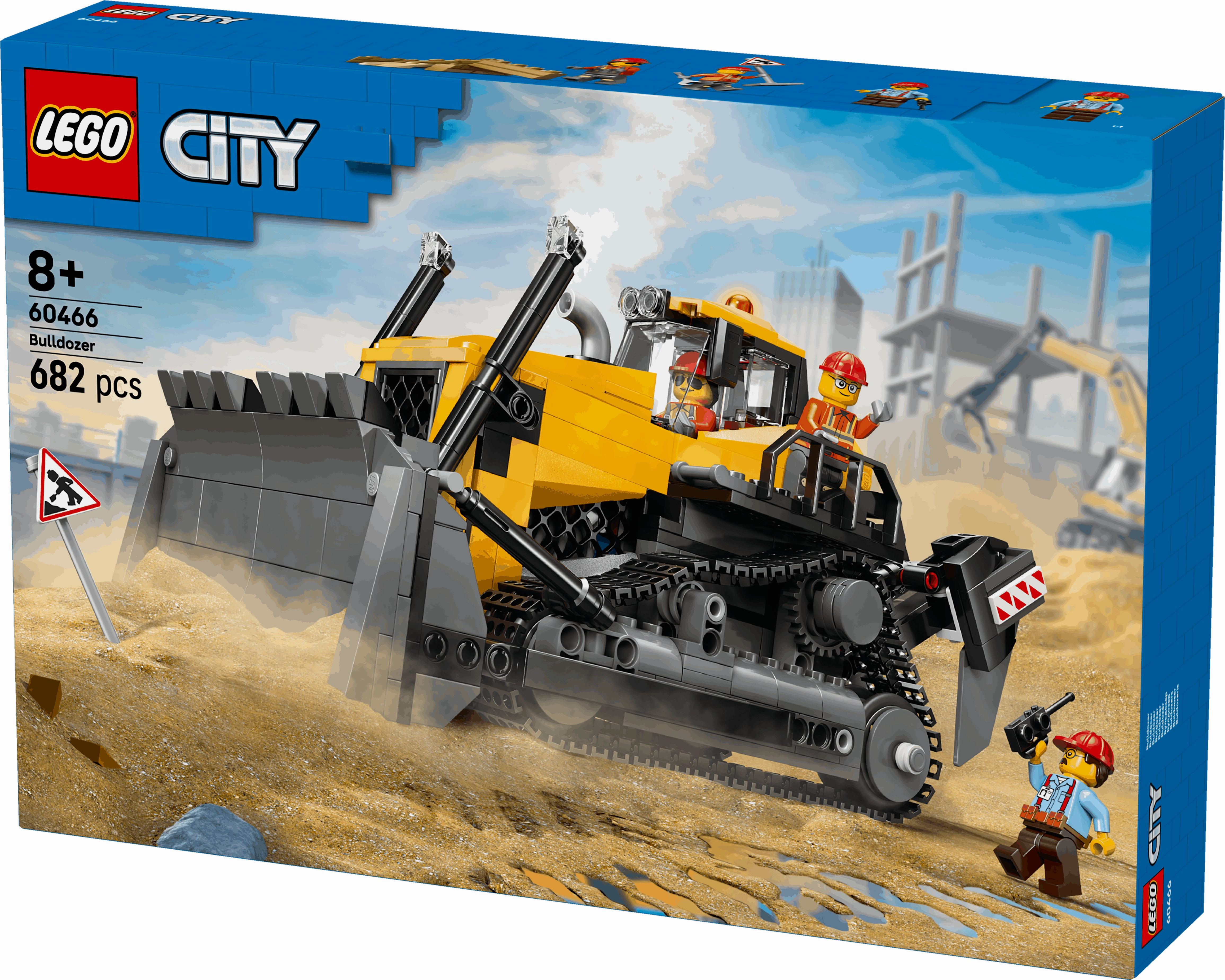 Lego City Big Vehicles 60466 Yellow Bulldozer Playset for Ages 8 & Up