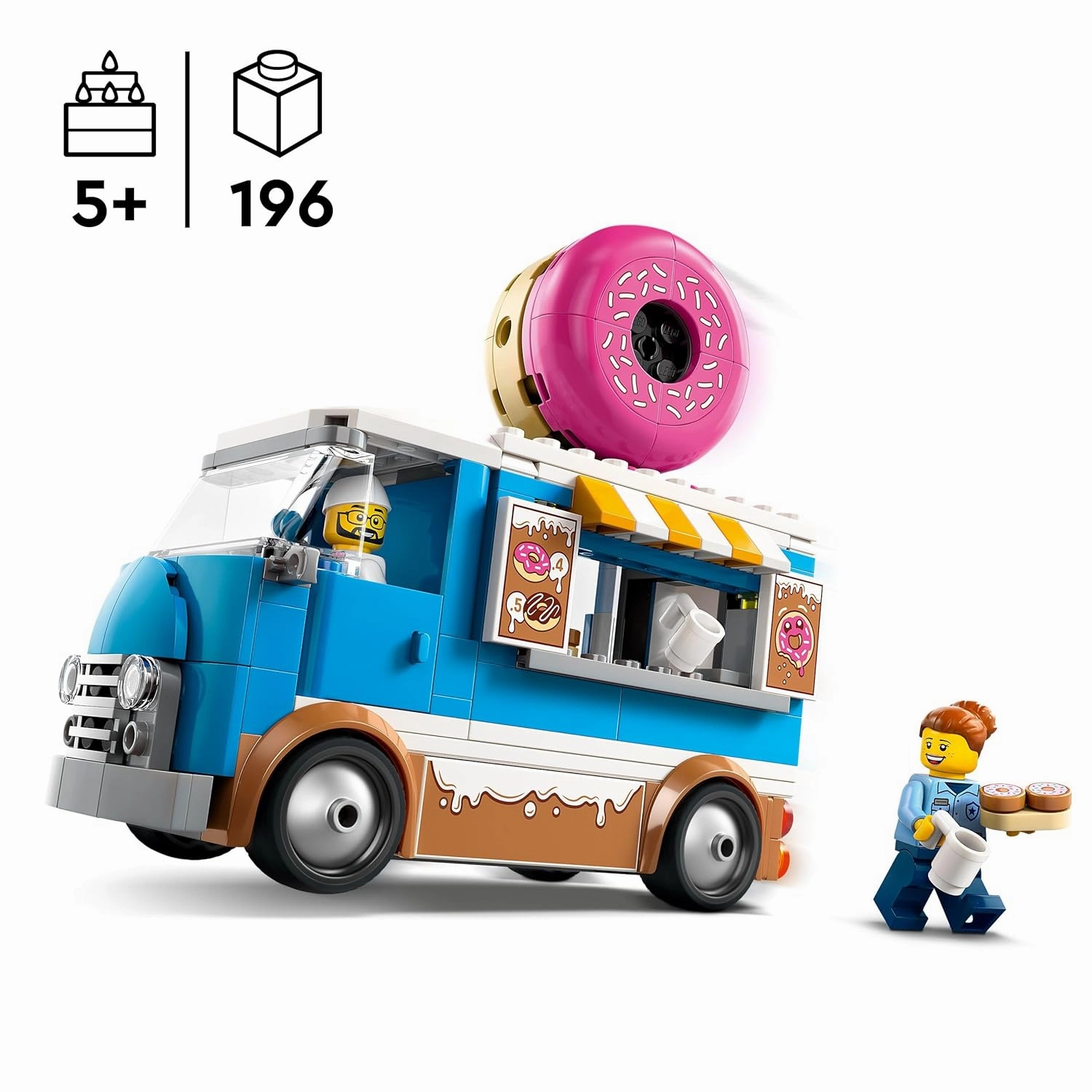 LEGO City Donut Truck Playset Vendor Vehicle Building Kit For Ages 5 