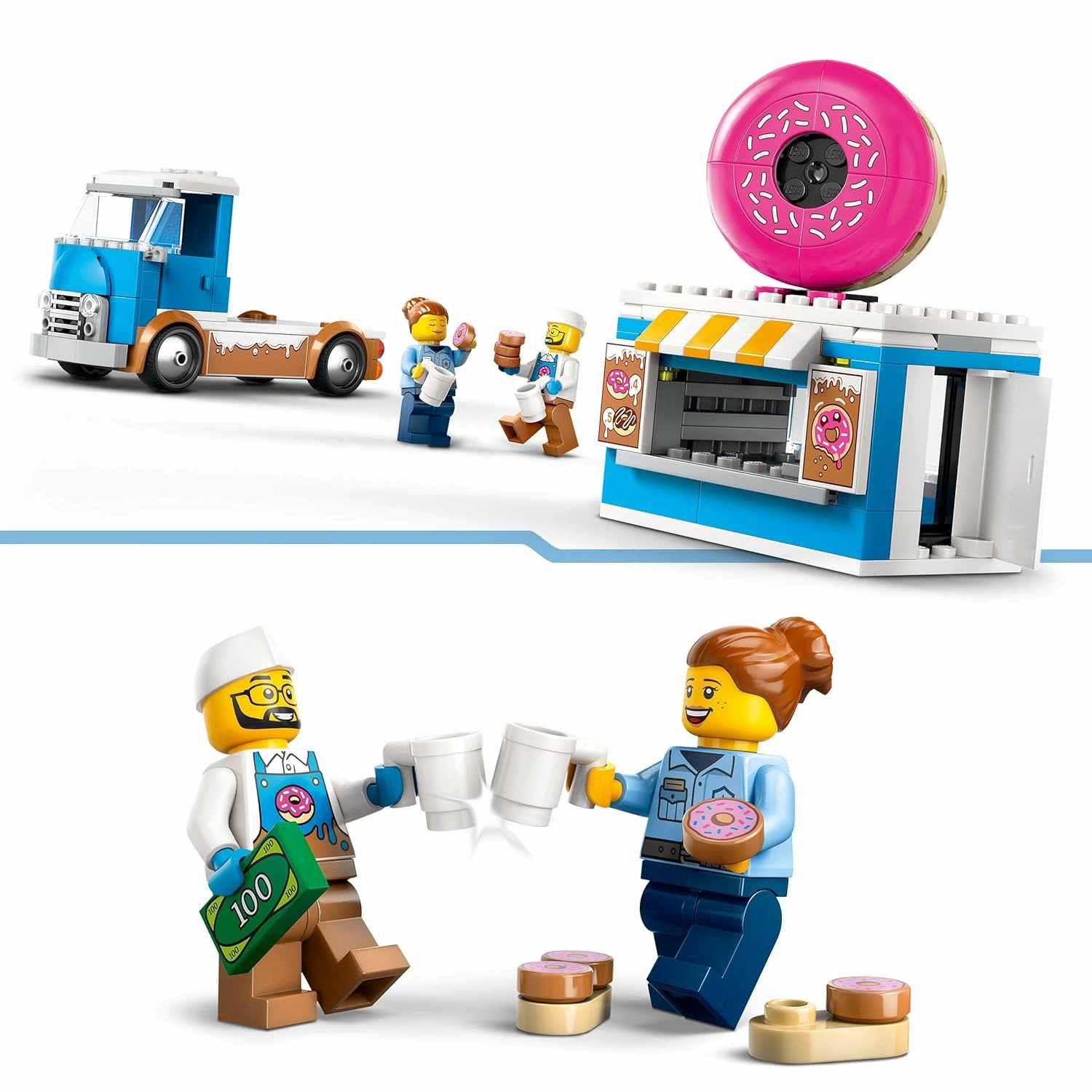 LEGO City Donut Truck Playset Vendor Vehicle Building Kit For Ages 5 