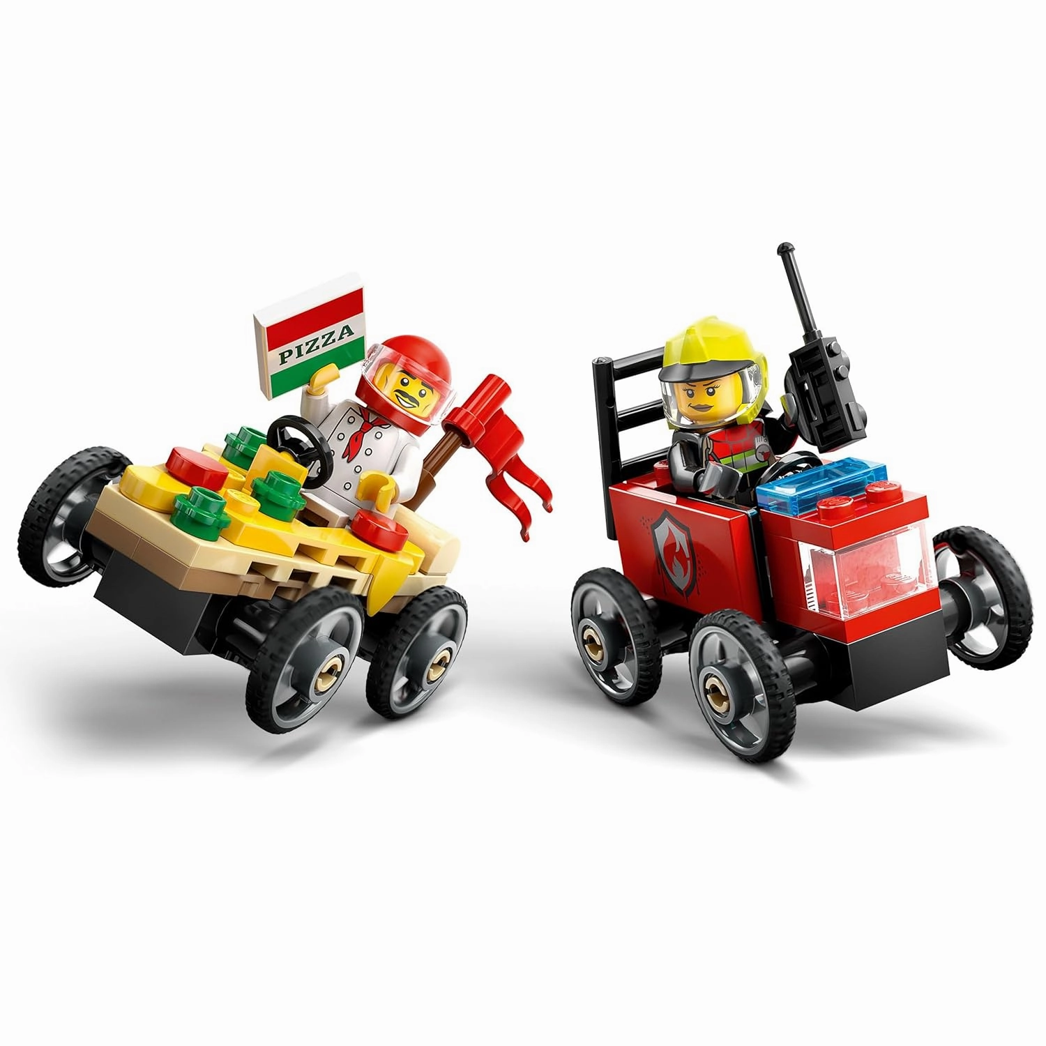 LEGO City Pizza vs. Fire Truck Race Car Building Kit For Ages 5 