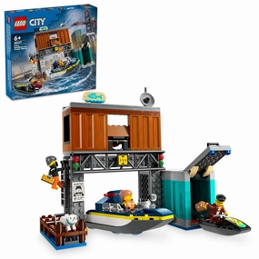 LEGO City Police Speedboat and Crooks Hideout Building Kit For Ages 6 
