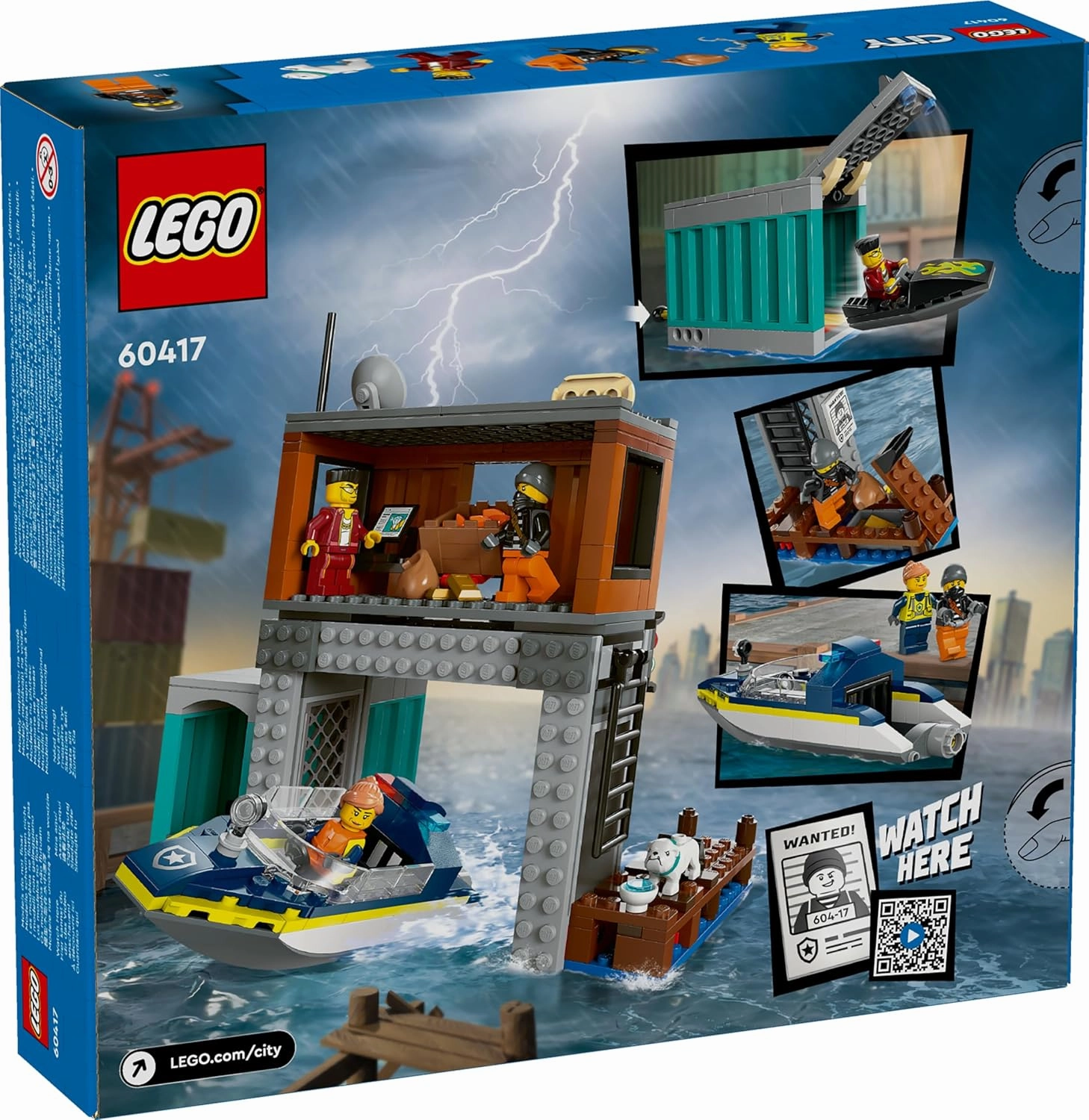 LEGO City Police Speedboat and Crooks Hideout Building Kit For Ages 6 