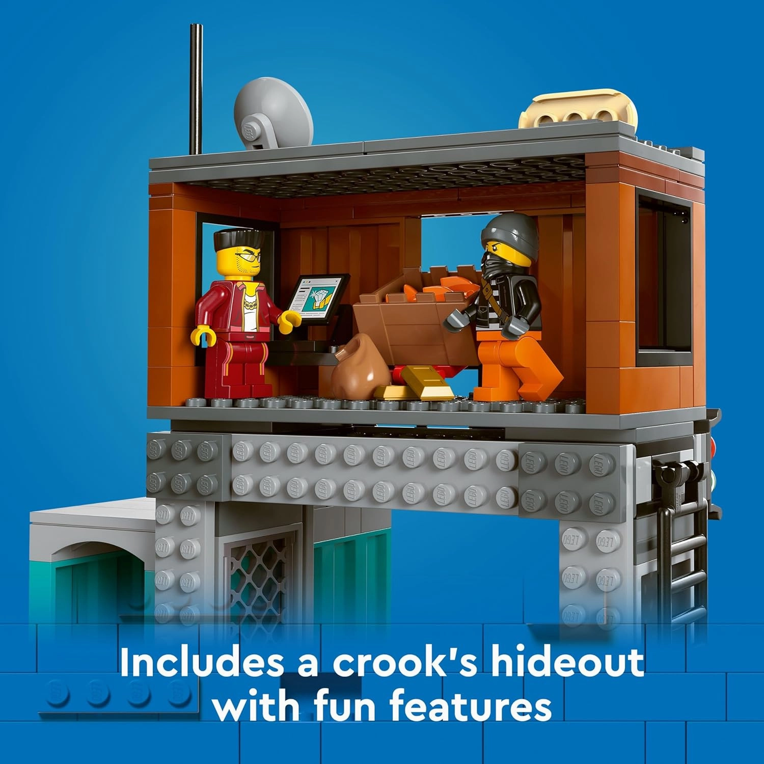 LEGO City Police Speedboat and Crooks Hideout Building Kit For Ages 6 