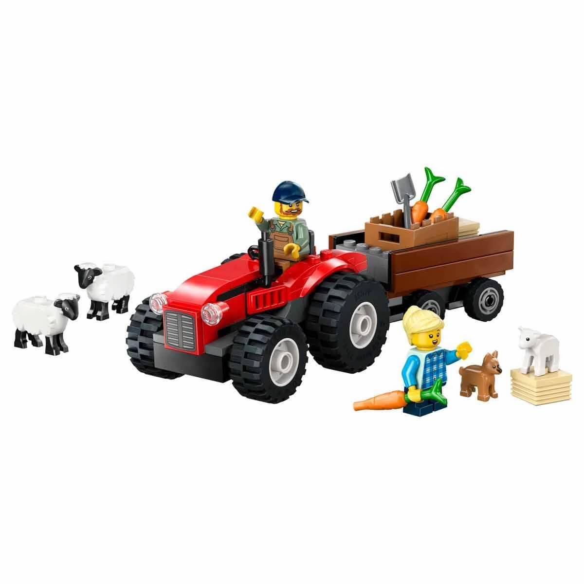 LEGO City Red Farm Tractor with Trailer & Sheep Building Kit For Ages 4 