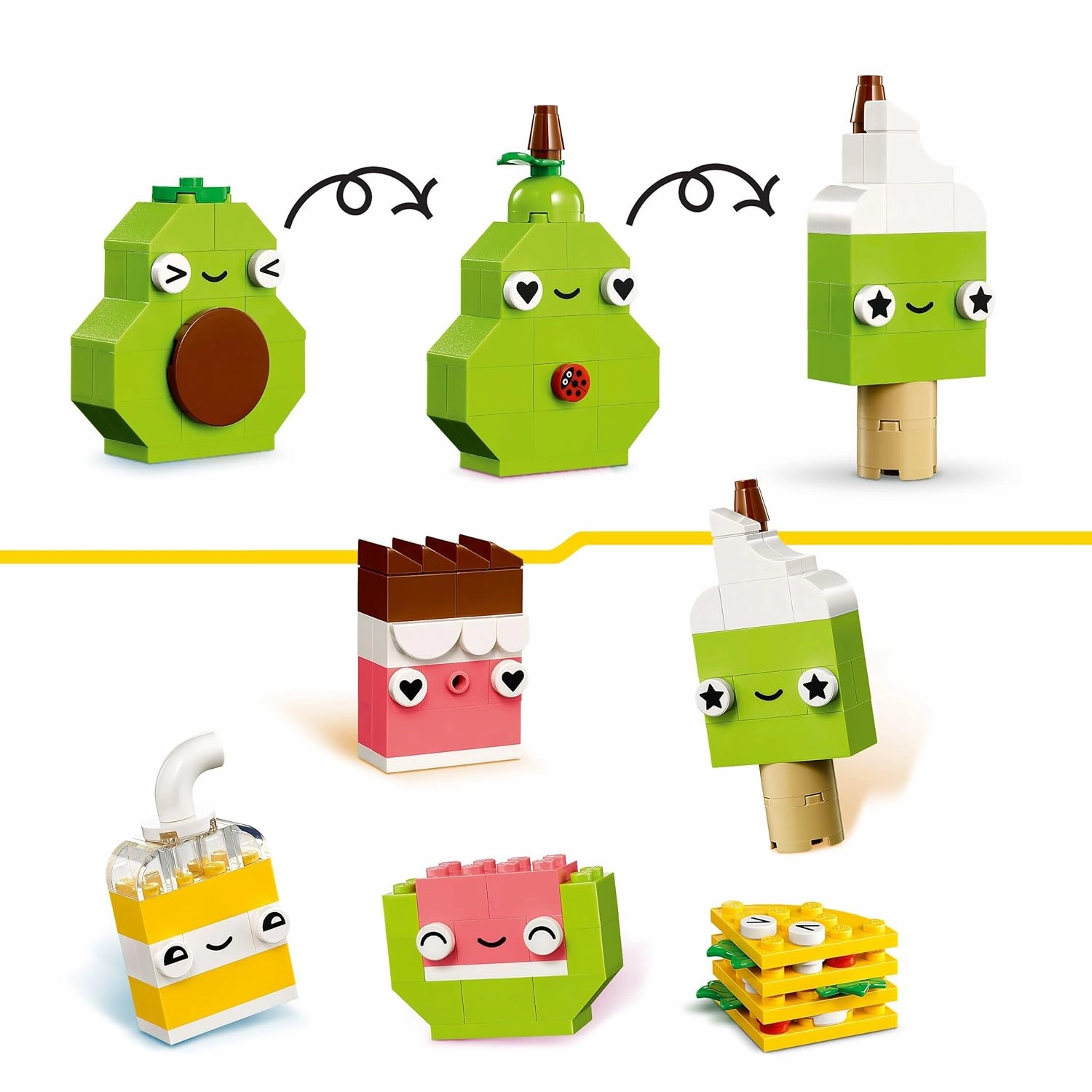 LEGO Classic Creative Food Friends Building Kit For Ages 4 