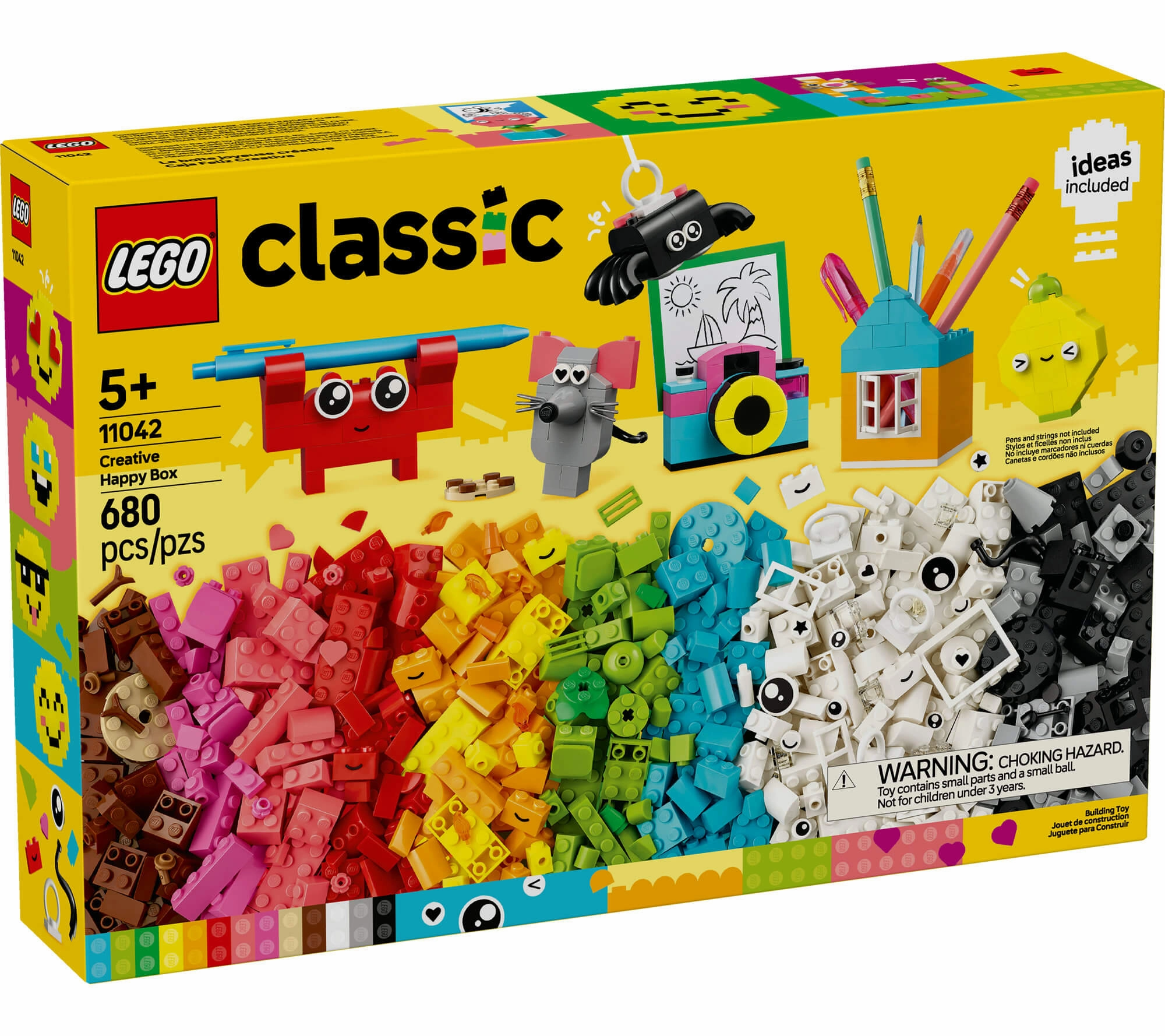 LEGO Classic Creative Happy Box 680-Piece Colorful Building Set for Kids