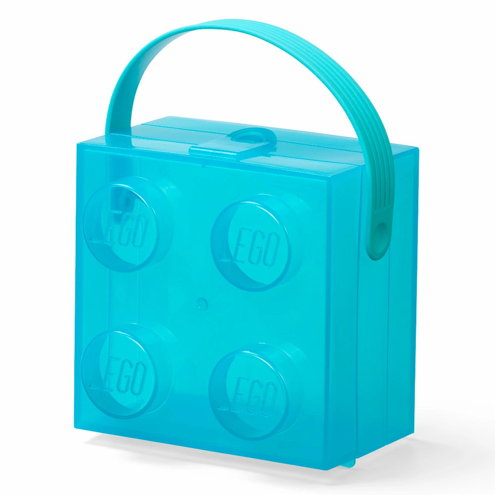 LEGO Classic Square Brick Storage Box with Handle - Translucent Light Blue
