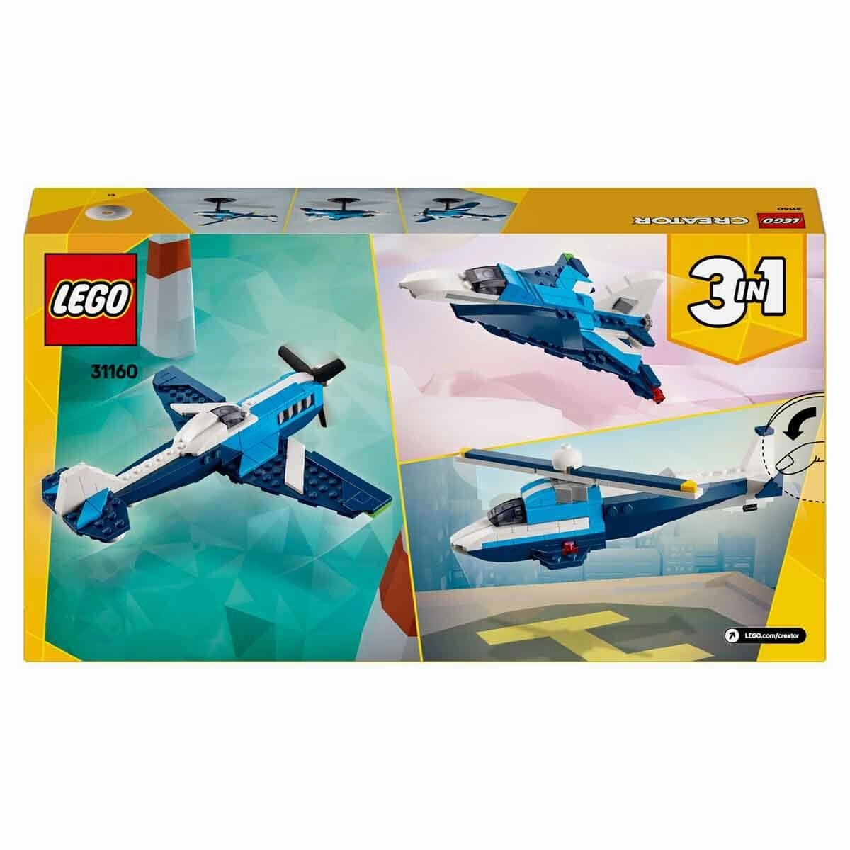 LEGO Creator 3in1 Aircraft Race Plane Building Kit For Ages 7 