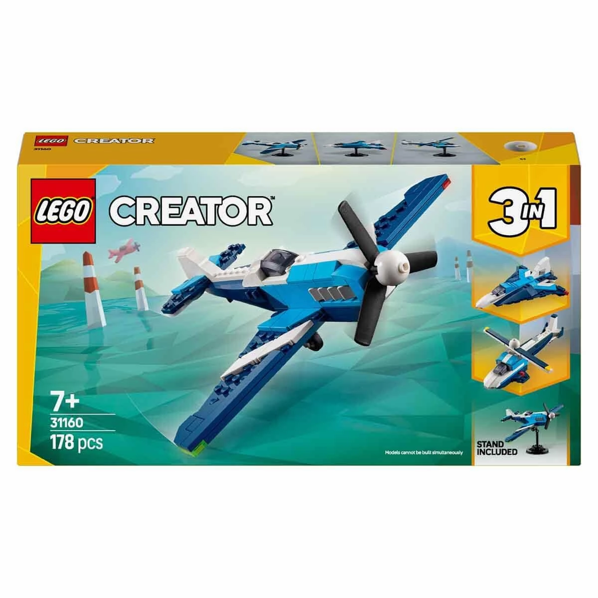 LEGO Creator 3in1 Aircraft Race Plane Building Kit For Ages 7 