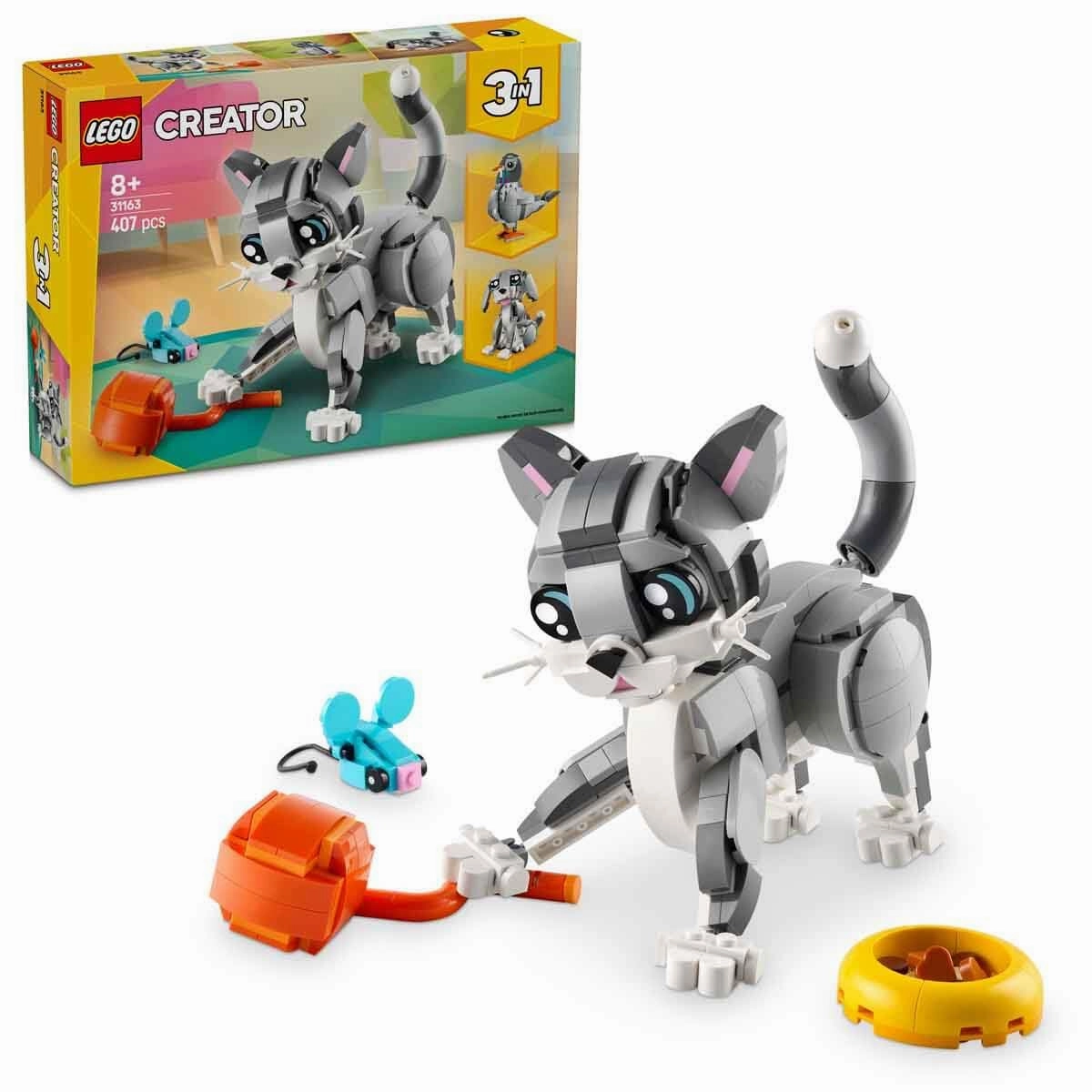 LEGO Creator 3in1 Playful Cat Playset Building Kit For Ages 8 