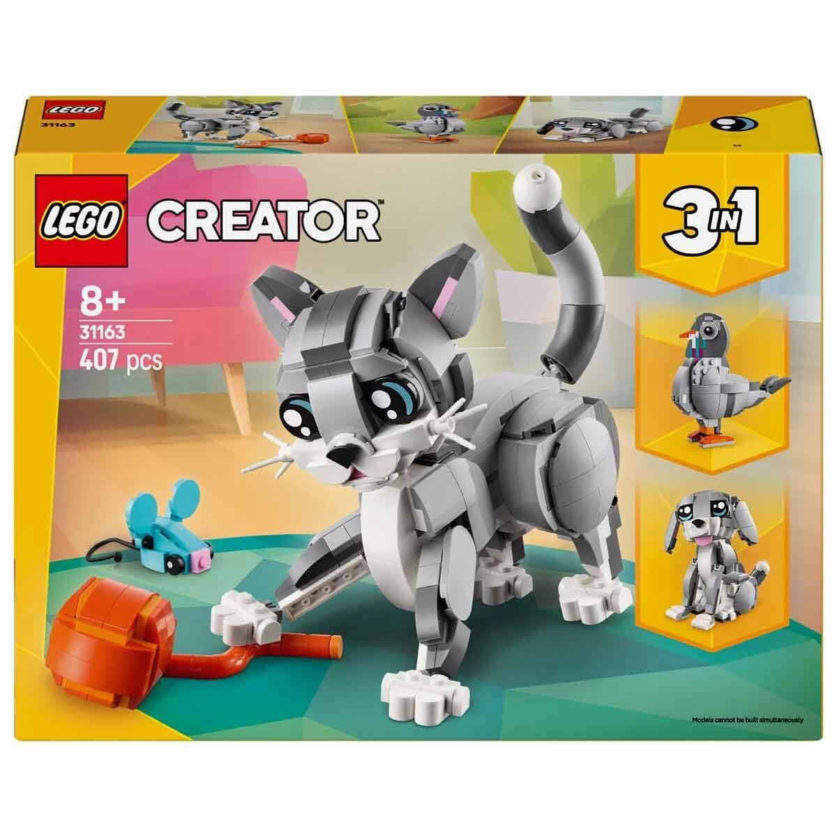 LEGO Creator 3in1 Playful Cat Playset Building Kit For Ages 8 